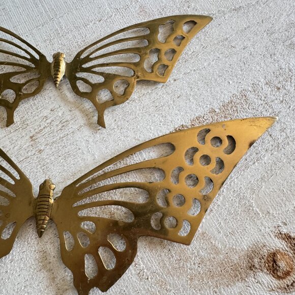 Set of Two Vintage Brass Butterflies - Picture 2 of 10